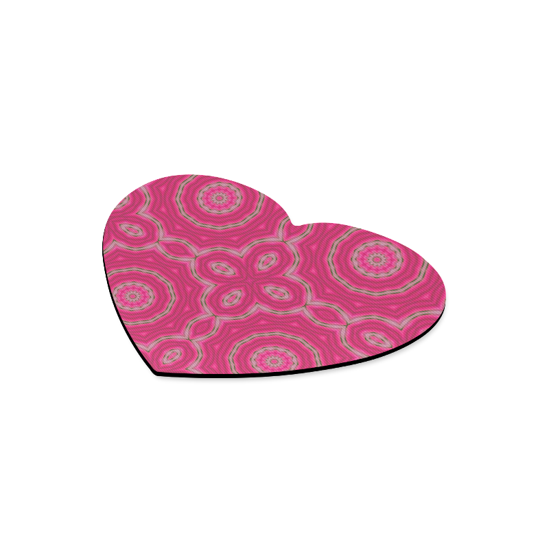 Pink Circles & Ovals Heart-shaped Mousepad