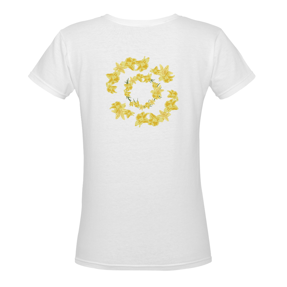 Daffodils Women's Deep V-neck T-shirt (Model T19)