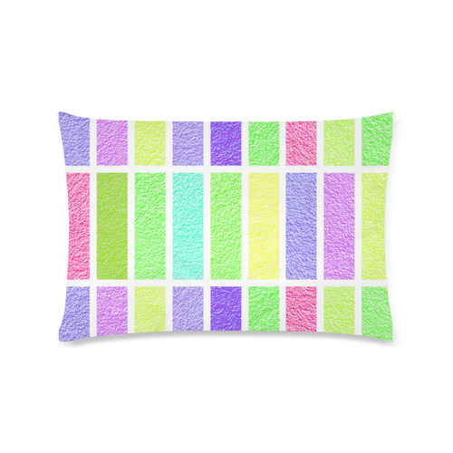 Pastel rectangles Custom Zippered Pillow Case 16"x24"(Twin Sides)