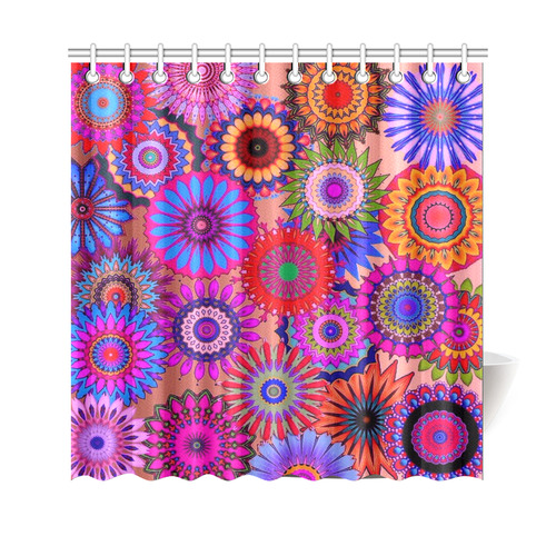 Funky flowers color Shower Curtain 69"x70"