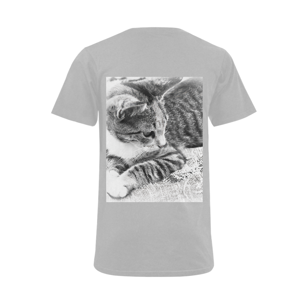 "Classic Rescue Cats Rock!" Men's V-Neck T-shirt  Big Size(USA Size) (Model T10)