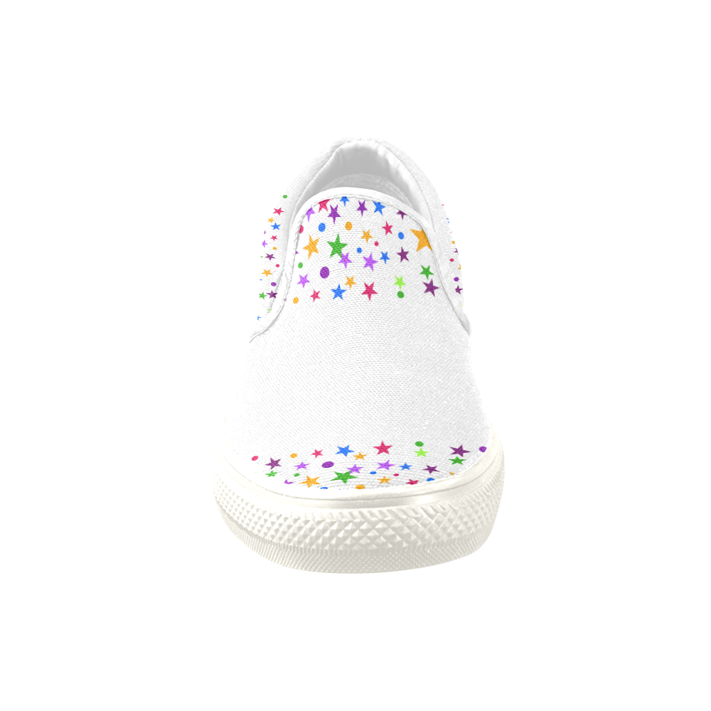 Colorful stars Women's Unusual Slip-on Canvas Shoes (Model 019)
