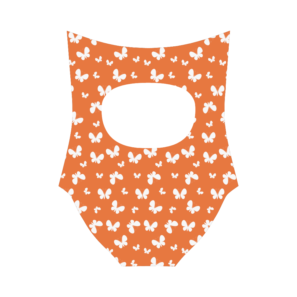 Cute orange Butterflies Strap Swimsuit ( Model S05)