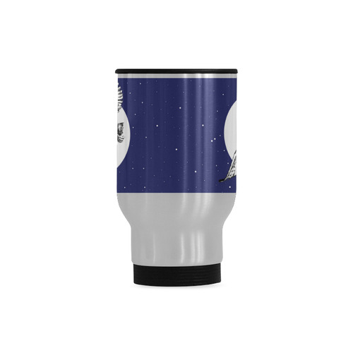 athena owl silver travel mug Travel Mug (Silver) (14 Oz)