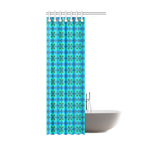 Blue and green retro circles Shower Curtain 36"x72"