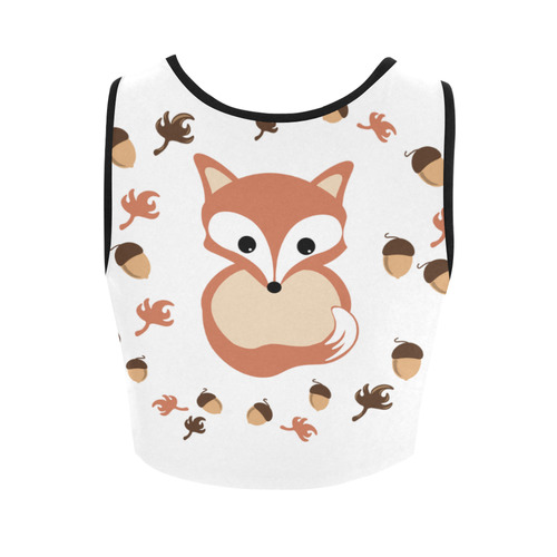 Fox in autumn Women's Crop Top (Model T42)