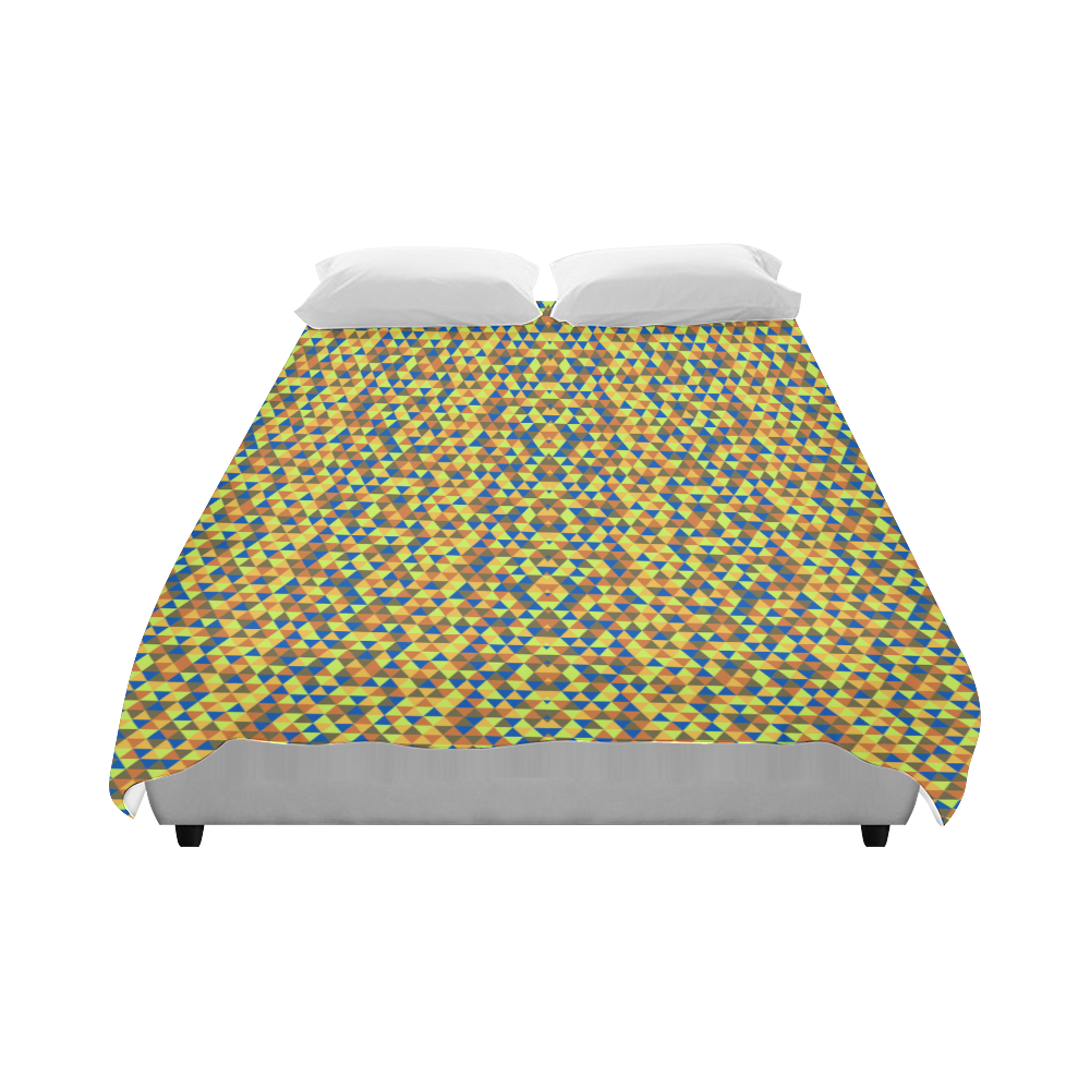 Blue and yellow mini rectangles Duvet Cover 86"x70" ( All-over-print)