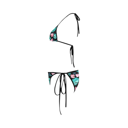 Watercolor Tropical Floral Leaf Nature Pattern Custom Bikini Swimsuit