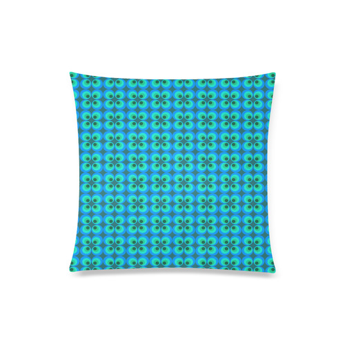 Blue and green retro circles Custom Zippered Pillow Case 20"x20"(Twin Sides)