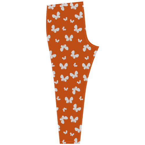 Cute orange Butterflies Cassandra Women's Leggings (Model L01)