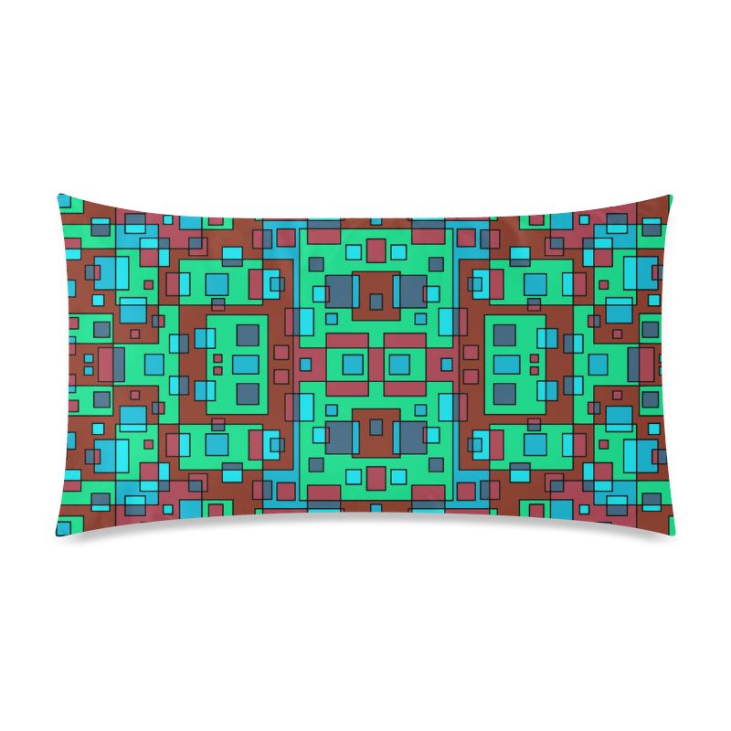 Overlap square Rectangle Pillow Case 20"x36"(Twin Sides)