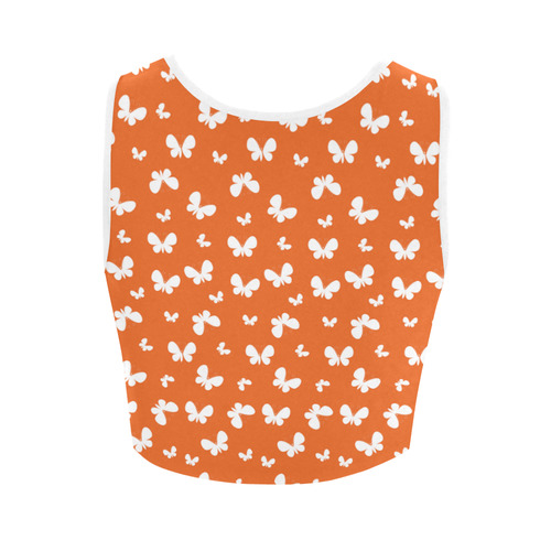 Cute orange Butterflies Women's Crop Top (Model T42)