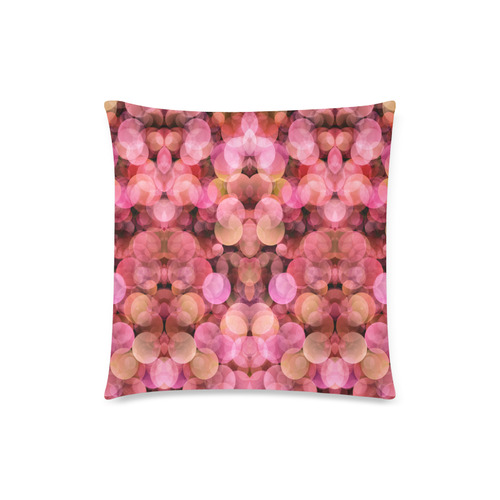 Peach and pink bubbles Custom Zippered Pillow Case 18"x18"(Twin Sides)