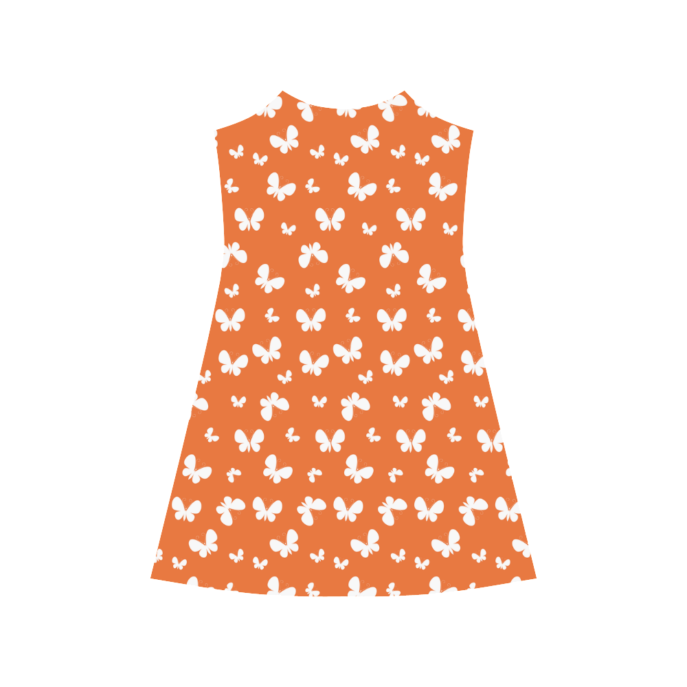 Cute orange Butterflies Alcestis Slip Dress (Model D05)