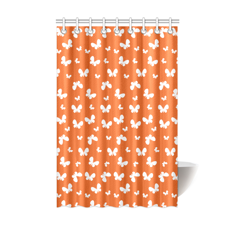 Cute orange Butterflies Shower Curtain 48"x72"