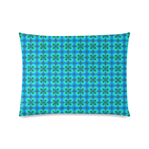 Blue and green retro circles Custom Zippered Pillow Case 20"x26"(Twin Sides)