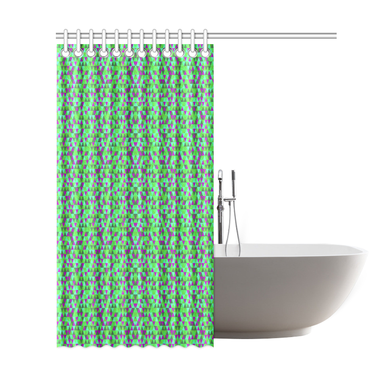 Fucsia and green mini rectangles Shower Curtain 69"x72"