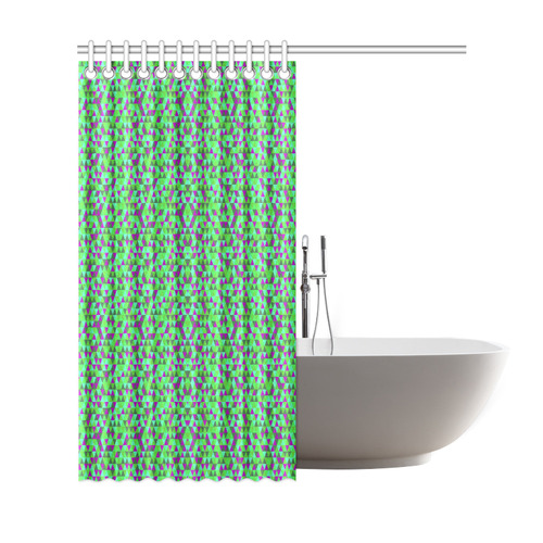 Fucsia and green mini rectangles Shower Curtain 69"x72"