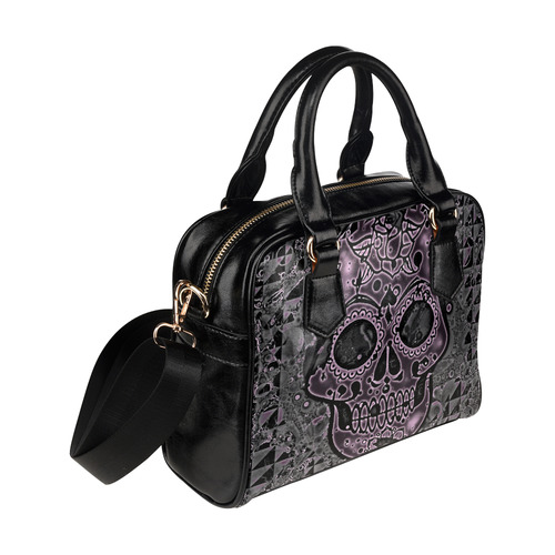 skull pink Shoulder Handbag (Model 1634)