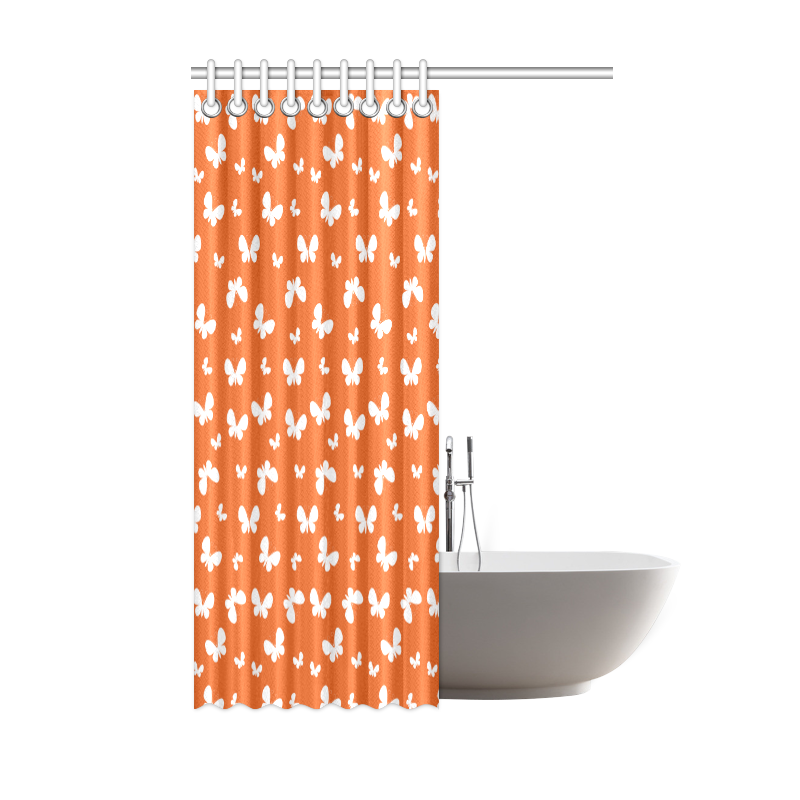 Cute orange Butterflies Shower Curtain 48"x72"