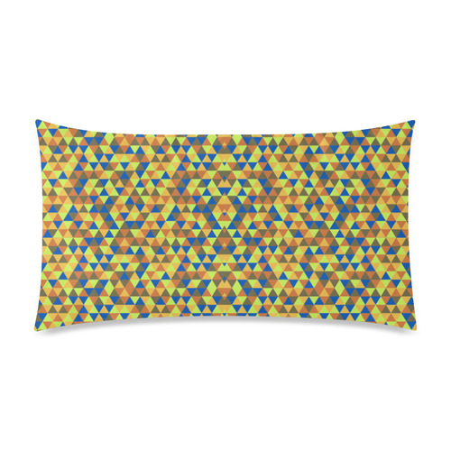 Blue and yellow mini rectangles Rectangle Pillow Case 20"x36"(Twin Sides)