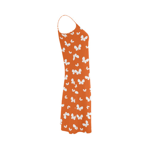 Cute orange Butterflies Alcestis Slip Dress (Model D05)
