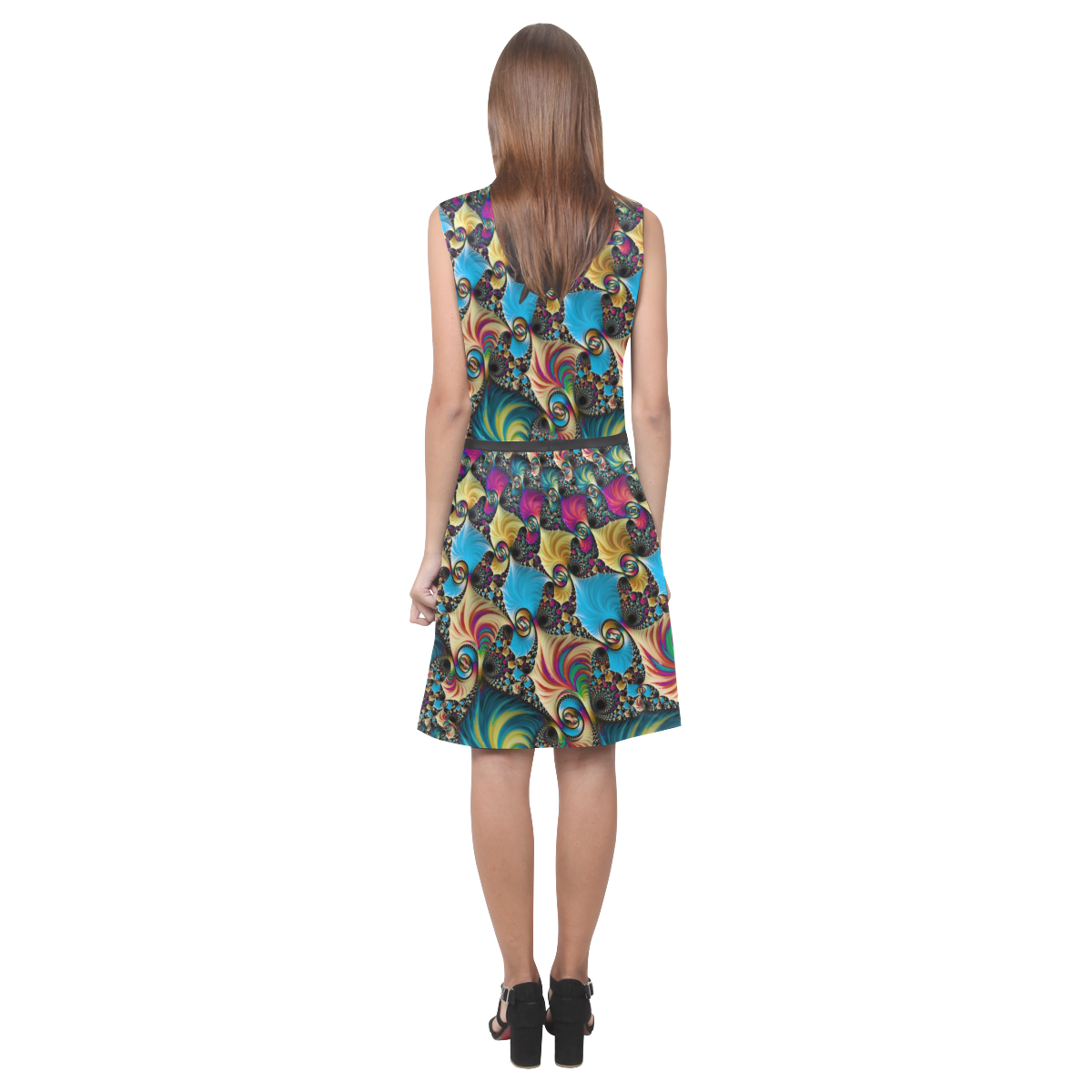 awesome fractal 33D Eos Women's Sleeveless Dress (Model D01)