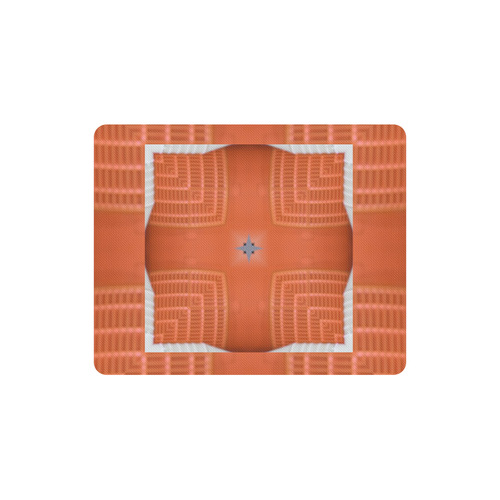 Orange Circle and Blocks 2 Rectangle Mousepad