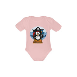 Cute Pirate Penguin Baby Powder Organic Short Sleeve One Piece (Model T28)
