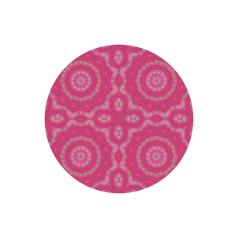 Pink Circles & Ovals Round Mousepad