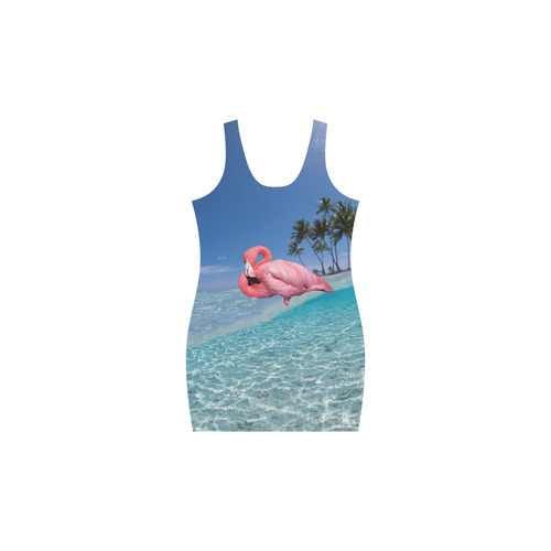 Flamingo and Palms Medea Vest Dress (Model D06)