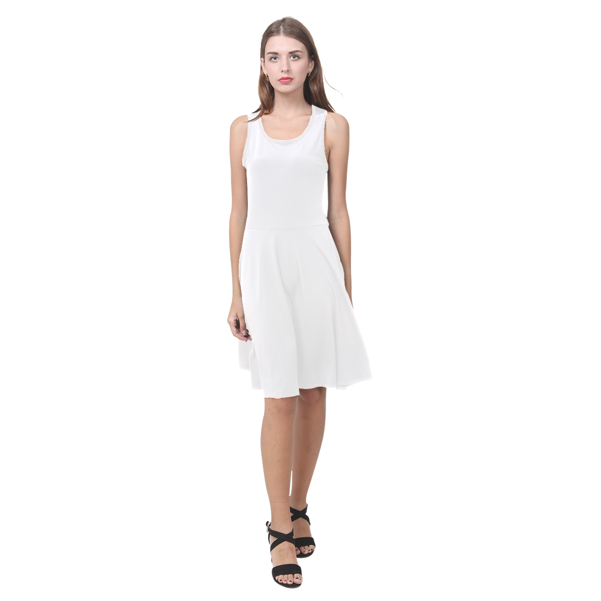 White Sundresses for Women Atalanta Casual Sundress(Model D04)