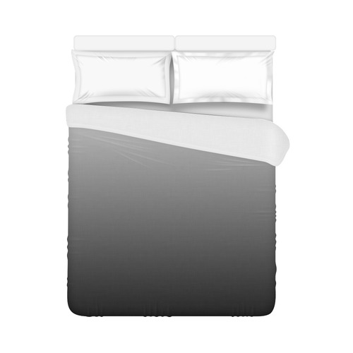Black Silver and White Ombre Duvet Cover 86"x70" ( All-over-print)
