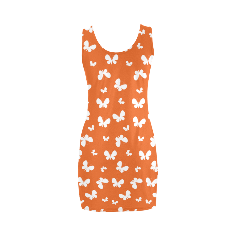Cute orange Butterflies Medea Vest Dress (Model D06)