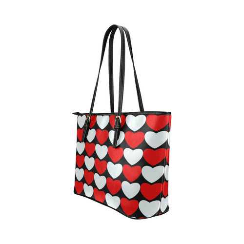 1000 Hearts Leather Tote Bag/Large (Model 1651)