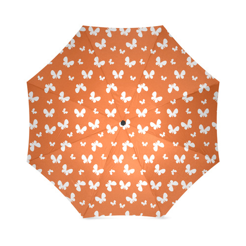 Cute orange Butterflies Foldable Umbrella (Model U01)