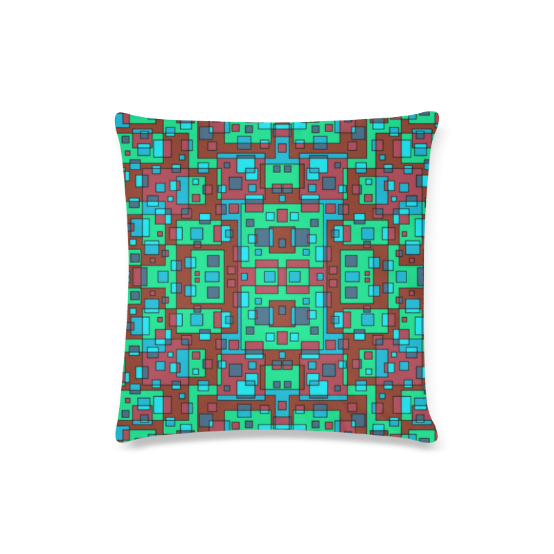 Overlap square Custom Zippered Pillow Case 16"x16"(Twin Sides)