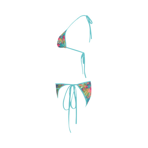 Watercolor Leaves Tropical Floral Pattern Custom Bikini Swimsuit | ID ...