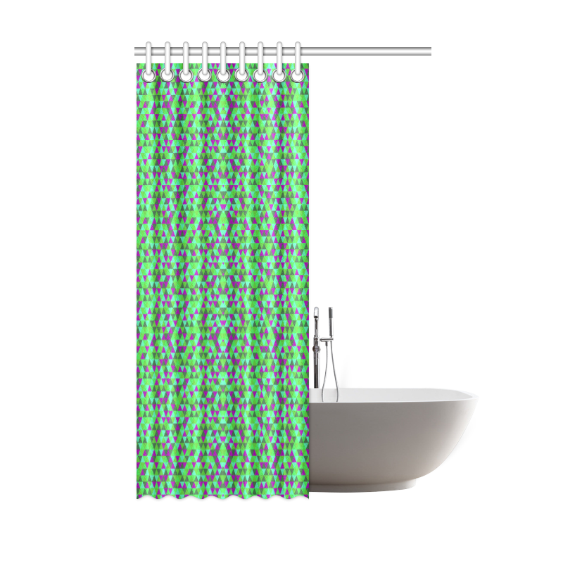 Fucsia and green mini rectangles Shower Curtain 48"x72"