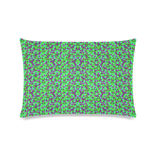 Fucsia and green mini rectangles Custom Zippered Pillow Case 16"x24"(Twin Sides)