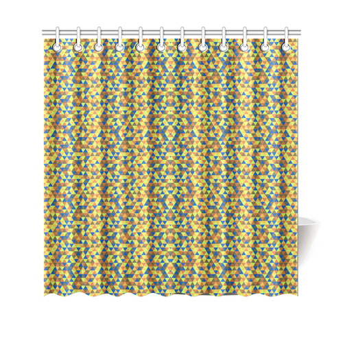 Blue and yellow mini rectangles Shower Curtain 69"x70"