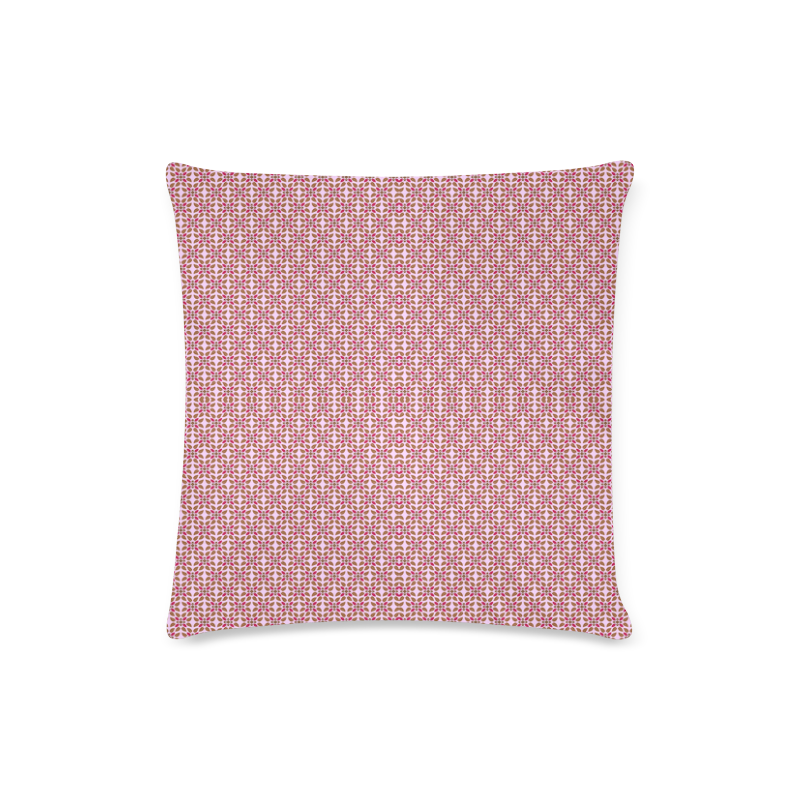 Retro Pink and Brown Pattern Custom Zippered Pillow Case 16"x16"(Twin Sides)