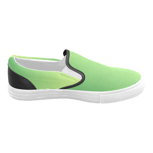 Yellow Green Ombre Men's Slip-on Canvas Shoes (Model 019)