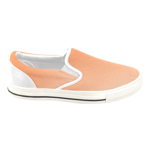 Orange Ombre Men's Unusual Slip-on Canvas Shoes (Model 019)