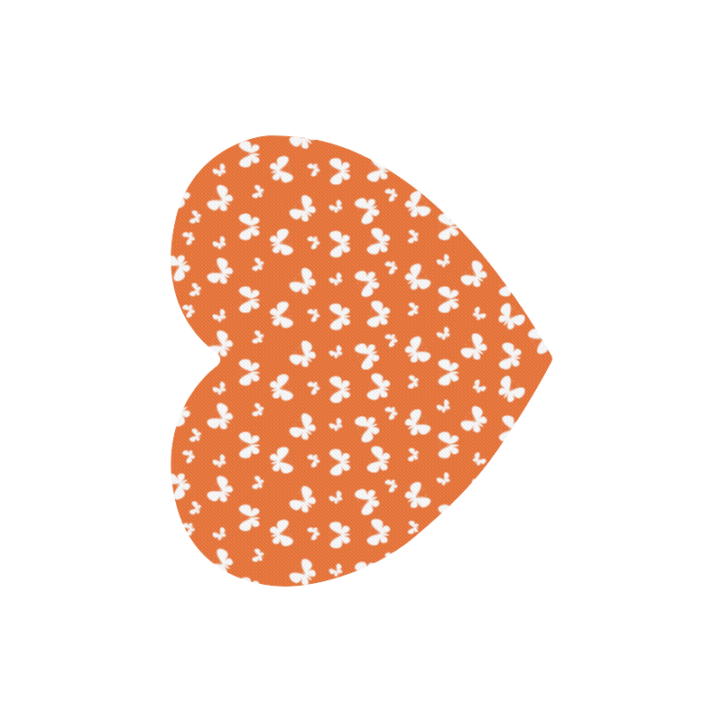 Cute orange Butterflies Heart-shaped Mousepad
