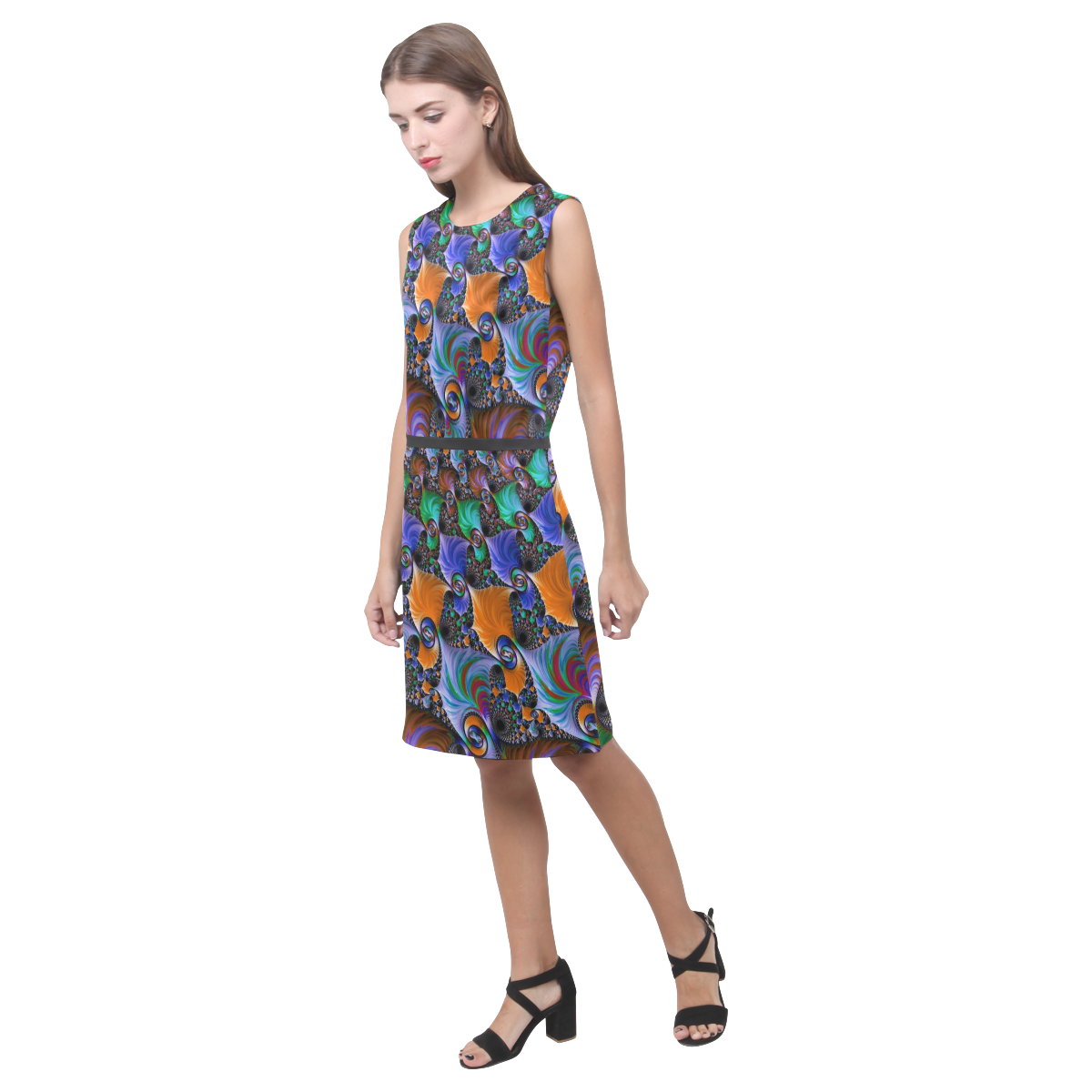 awesome fractal 33C Eos Women's Sleeveless Dress (Model D01)