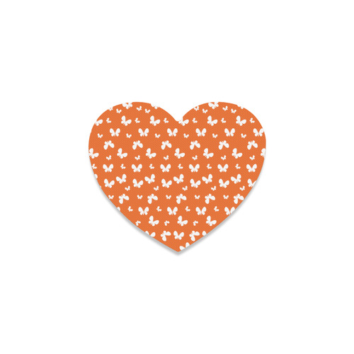 Cute orange Butterflies Heart Coaster