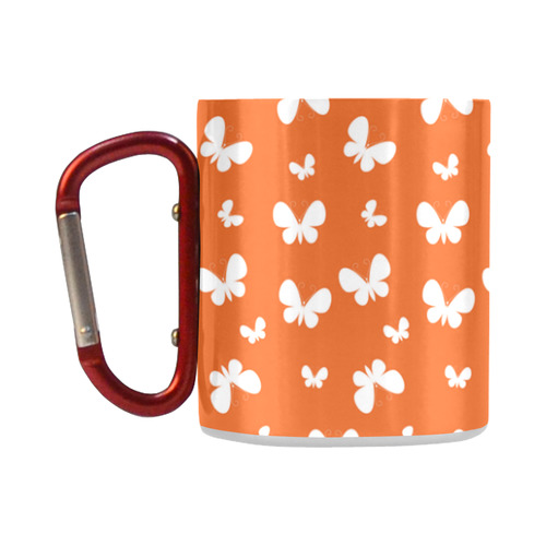 Cute orange Butterflies Classic Insulated Mug(10.3OZ)