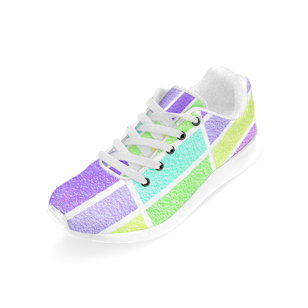 Pastel rectangles Women’s Running Shoes (Model 020)