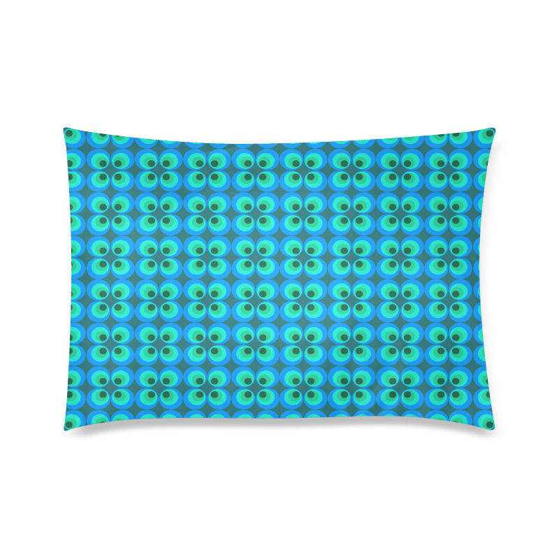 Blue and green retro circles Custom Zippered Pillow Case 20"x30"(Twin Sides)